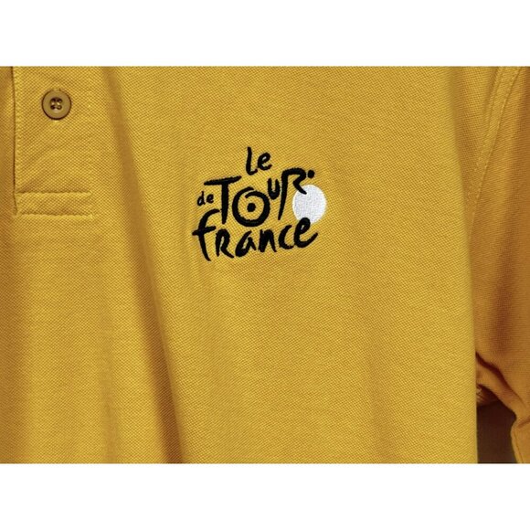Le Tour de France Cycling Logo Polo Pullover 3-Button SS Cotton Pique Sz L - Picture 2 of 5